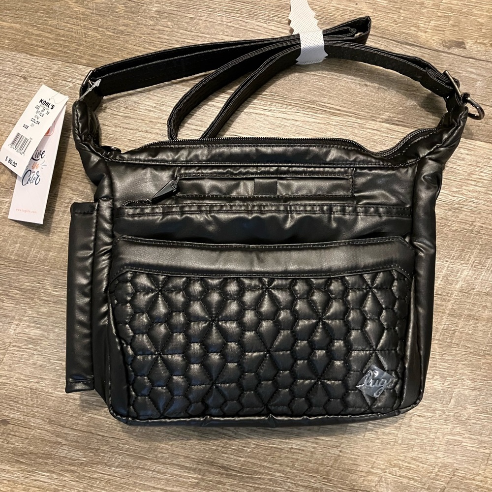 Lug Black Quilted Crossbody Bag